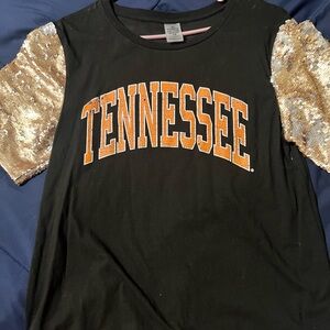 Black and Gold Sequin Sleeve Tee